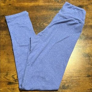 LuLaRoe Blue Leggings with High-Rise Waistband and Slim Fit